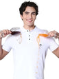 Noble Monk MenS Half Sleeve Polo Neck Water Repellent T-Shirt |Soft Cotton Casual Tee For Everyday Wear White