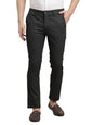Turtle Men Cotton Stretch Black Printed Narrow Fit Casual Trouser
