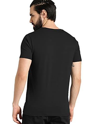ADRO Mens Believe in Your Self Printed T-Shirt (R22-M-BEL-BL_Black)