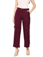 Aarika Womens Casual Wear Wine Colour Solid Nylon Pant (28-34)