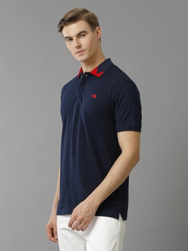 ADRO Premium Cotton Polo for Men (P23-H-PLN_Navy Blue)