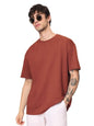 The Souled Store Solids: Spicy Red Men And Boys Short Sleeves Round Neck Cotton Oversized T-Shirts