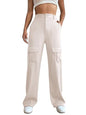 Leriya Fashion Women Cargo Pant | Woman Trousers | Womens HIGH-Waisted Pant | Women Trousers Pants White
