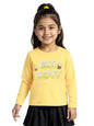 The Souled Store Full-Sleeve Essentials : Bee Happy Full Sleeves Round Neck Graphic Printed Regular Fit Cotton T-Shirts for Girl