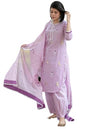 GoSriKi Womens Rayon Blend Hand Block Printed Straight Kurta with Pant & Dupatta (RAGSRI-Purple-GS_S_Purple_Small)