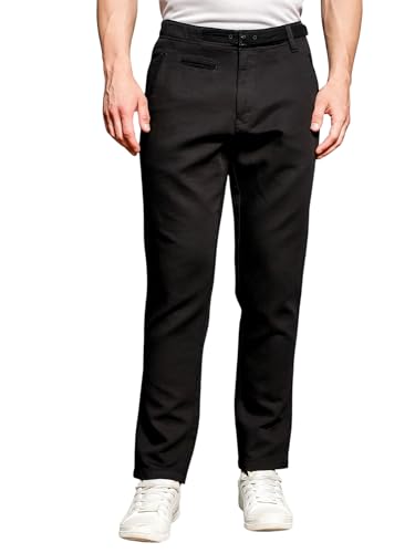 Thomas Scott Mens | Solid | Light Weight | 4 Pocket | Slant Pockets | Mid Rise | Slim Fit | Cotton Blend | Button Waist | Chino