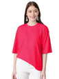 KOTTY Womens Cotton Blend Solid Oversized T-Shirts