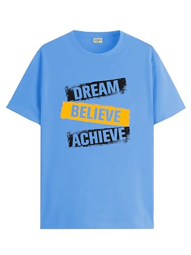 ADRO Tshirt for Men | Printed T Shirt for Men | 100% Cotton T-Shirt |Printed T Shirt | T-Shirts | RN24-DBA-SK-S Sky Blue