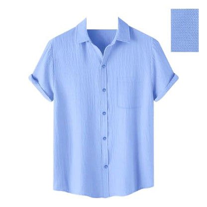 Pinkmint Mens Solid Classic Fit Shirt Aqua Blue