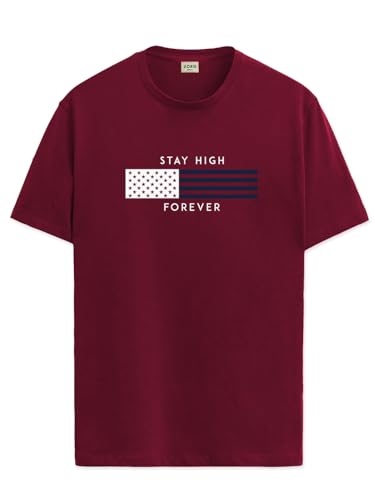 ADRO Mens Flag Printed Cotton T-Shirt_RN24-L2-FLAG-MR-XL Maroon