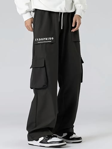 Indoprimo Regular Casual Pants (Miami-Cargo Men_Black