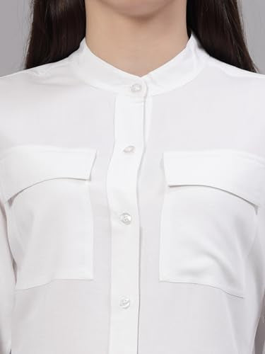Style Quotient Women Smart White Double Pocket Shirt