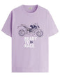 ADRO Men's Biker Design Printed 100% Cotton T-Shirt - Regular Fit, Printed T-Shirts for Men (RN24-KTM-PU_Purple_XL)