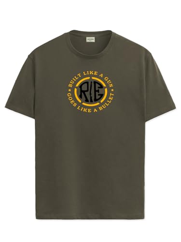 ADRO Tshirt for Men | Printed T Shirt for Men | 100% Cotton T-Shirt |Printed T Shirt | T-Shirts | RN24-BUL-OL-XL Olive