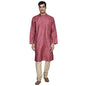 Fabindia MenS Silk Printed Comfort Kurta_Red_S