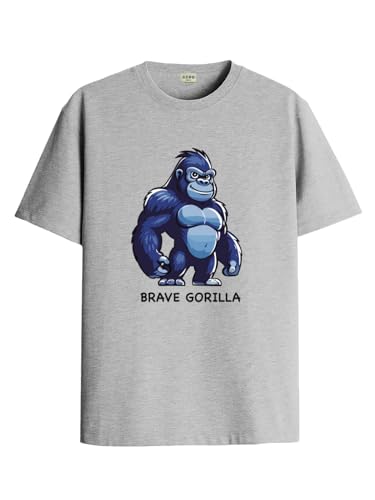 ADRO T Shirts for Boys & Girls || Gorilla Printed T-Shirt || Ages 3-14 || 100% Cotton Round Neck Tshirt for Boys & Girls||KRN-GO