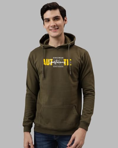 ADRO Men's Printed Hoodie | Cotton | Green Olive | Size 16.5 | Model H24-SPT-OL