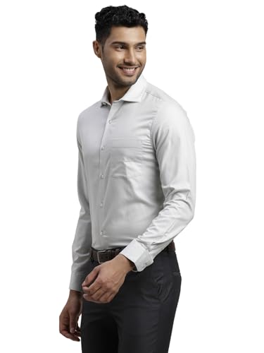 Turtle Men 100% Cotton Slim Fit Full Sleeve Grey Formal Shirt