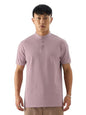 The Souled Store Solids: Dusty Peach Men and Boys Short Sleeve Regular Fit Mandarin Collared Neck Polos Mens Polos Plain Tees C