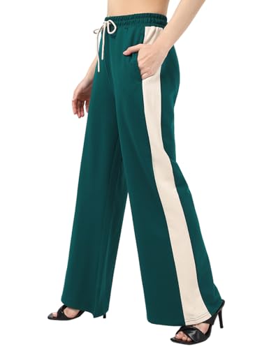 Bewakoof Air 1.0 Mens Solid Wide Leg Poly Cotton Pant_654840_Green_L