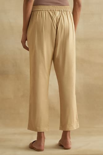 W for Woman Folksong Cotton Blend Strechable Straight Pants for Women | Cotton Blend Straight Pants for Women | Trousers for Wom