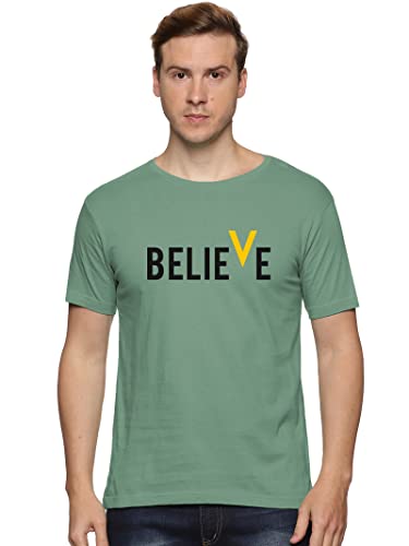 ADRO Men's Believe Design Printed T-Shirt (RNR-M-BVV-PT_Pista_XL)