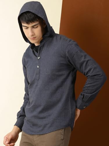 Thomas Scott 100% Cotton Checkred Hodiee Half Placket Shirts for Mens
