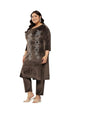 Aarika Womens Ethnic Wear Brown Colour Embellished Beads Velvet Kurti & Pant Set-(Xl-2Xl)-(Oct_Kp-W-Ad-1004-Brown-Xxl)