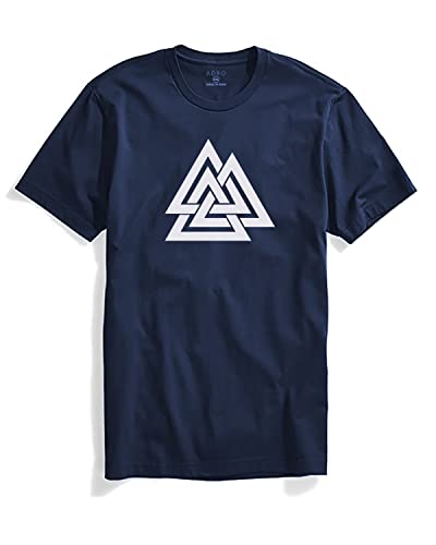 ADRO Triangle Mens Printed T-Shirt (RNR-M-TKT-NB_Navy_XL)