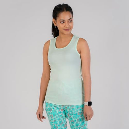 Rupa Colors Playsure Solid 100% Combed Cotton Rib Fabric, Womens Tank Top, Sleeveless Pack of 1