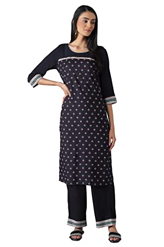 Aurelia Black Ethnic Festive Kurta and Palazzo Set