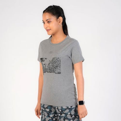 Rupa Colors Playsure Printed Cotton Blended Round Neck Womens T-Shirt, Short-Sleeve, Pack of 1