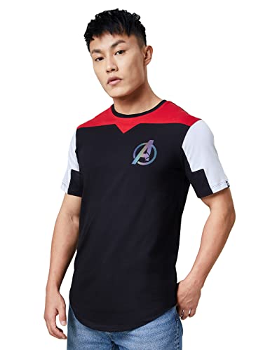 The Souled Store Men Official Avengers: Logo Multicolored Printed Drop Cut T-Shirts