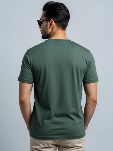 ADRO Mens Forest Green Motivational Printed Tshirt | Regular Fit T Shirt | Cotton Lycra Stretch Fabric | Sizes S to 5XL| Believ