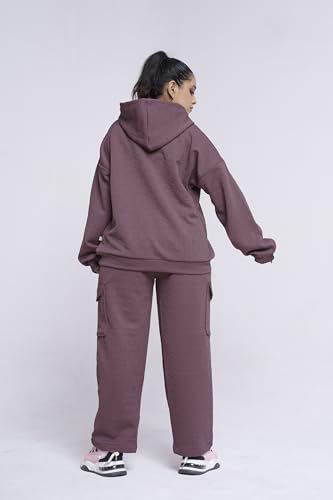 GRECIILOOKS Cotton Regular Woolen Co Ord Hoodie Set for Women Winter Wear | Full Sleeve (GL-W2067&TR1035_Pink