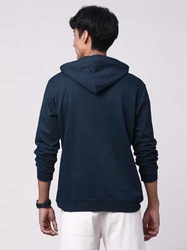 ADRO Mens Cotton Solid Hoodie Sweatshirts (H23-PLN-SB_Teal)
