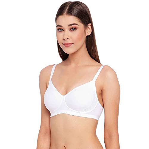 Enamor A042 Side Support Shaper Stretch Cotton Everyday Bra - Non-Padded, Wire-Free & High Coverage White