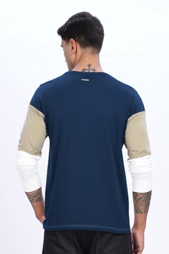 ADRO Men Full Sleeve T-Shirt | Soft Cotton Tshirt for Men| Stylish Multi Color Full Sleeve Round Neck Tshirt for Men|FR24-NBBE