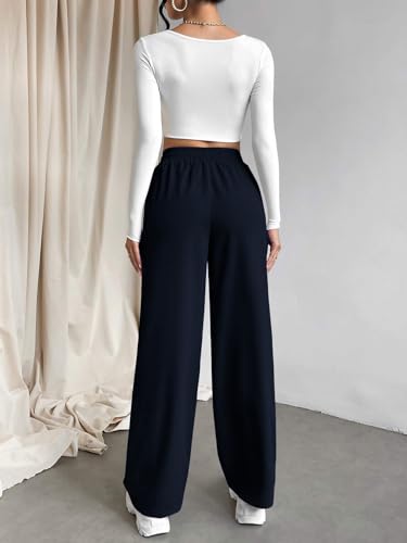 Leriya Fashion High Waist Trousers For Women  Flared Korean Style Formal Pants | Elegant Workwear For Office, College & Events (