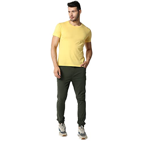 Thomas Scott Mens Solid Regular Fit Trouser Green