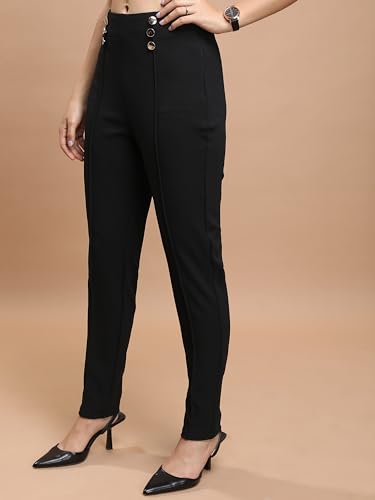 Ketch WomenS Regular Casual Pants (Khpn000005_Black