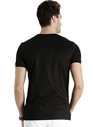 ADRO Men's USA American Flag Printed Cotton T-Shirts (RNR-M-NWW-BL_Black)