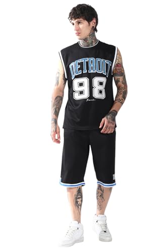 Hubberholme Men Printed Longline Oversized Mid-Rise Round Neck Sleeveless Co-Ord