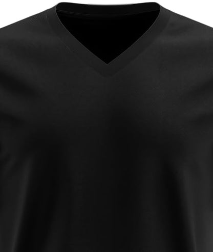 ADRO Mens V Neck T-Shirt|100% Combed Cotton T-Shirt|V-Neck Half Sleeve T-Shirt|VN24-M-PLN-BL