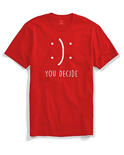 ADRO You Decide Mens Printed T-Shirts (RNR-M-DEC-RD_Red_S)