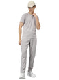LookMark Mens Crepe Blend Solid Pattern Pajama & T-Shirt Set, Short Sleeve, Round Neck, Drawstring, Pocketed Elegance (AZ-LM-P1