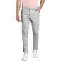 Dennis Lingo MenS Cotton Solid Casual Trousers, Tapered Fit, Mid Rise, Stretchable Ankle Length Chino Trousers Light Grey
