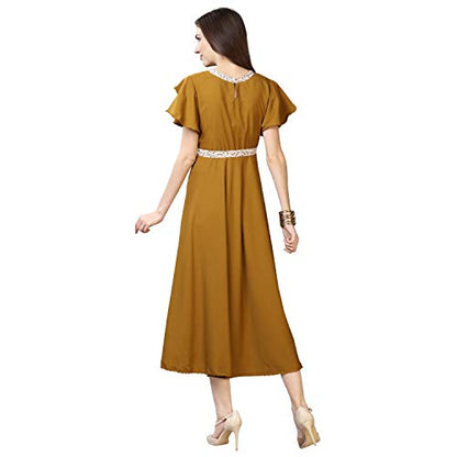 OOMPH! Womens Western & Fusion wear Midi Dresses for Women, Beach, Green - md64