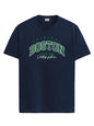 ADRO Mens Printed T Shirt - Premium Cotton Graphic Printed Tshirt - Navy Blue T-Shirt - RN24-BOST-NB-XL