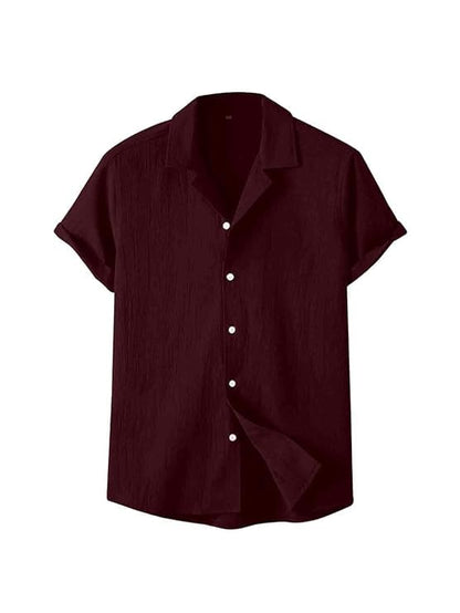 Funky Rich MenS Solid Modern Fit Shirt (3288- Maroon